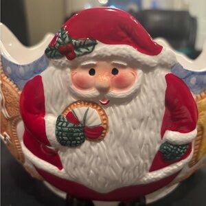St. Nicholas Square large Christmas Santa serving centerpiece bowl